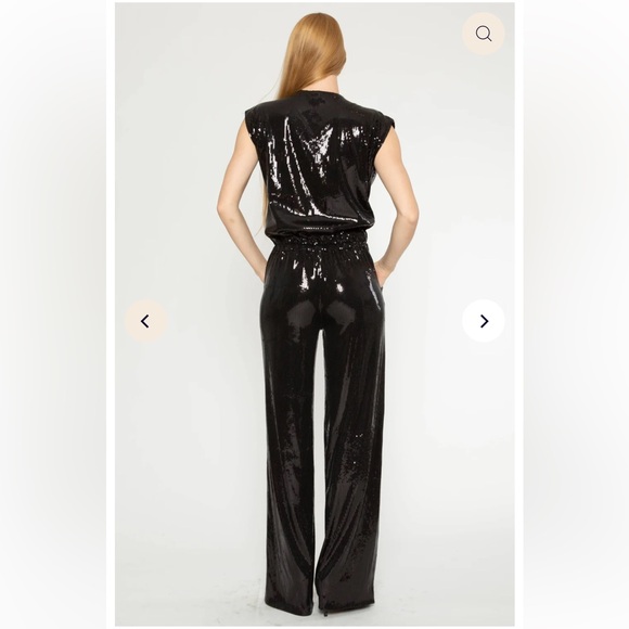 Riley Radar Black Sequin Classic Jumpsuit, SZ 1, petite - Picture 2 of 5